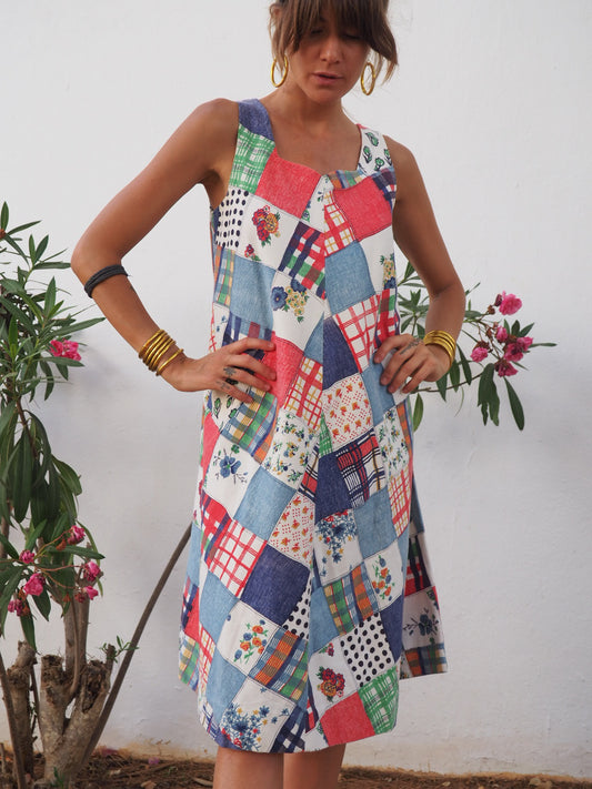 Vintage 1970’s patchwork cotton summer dress