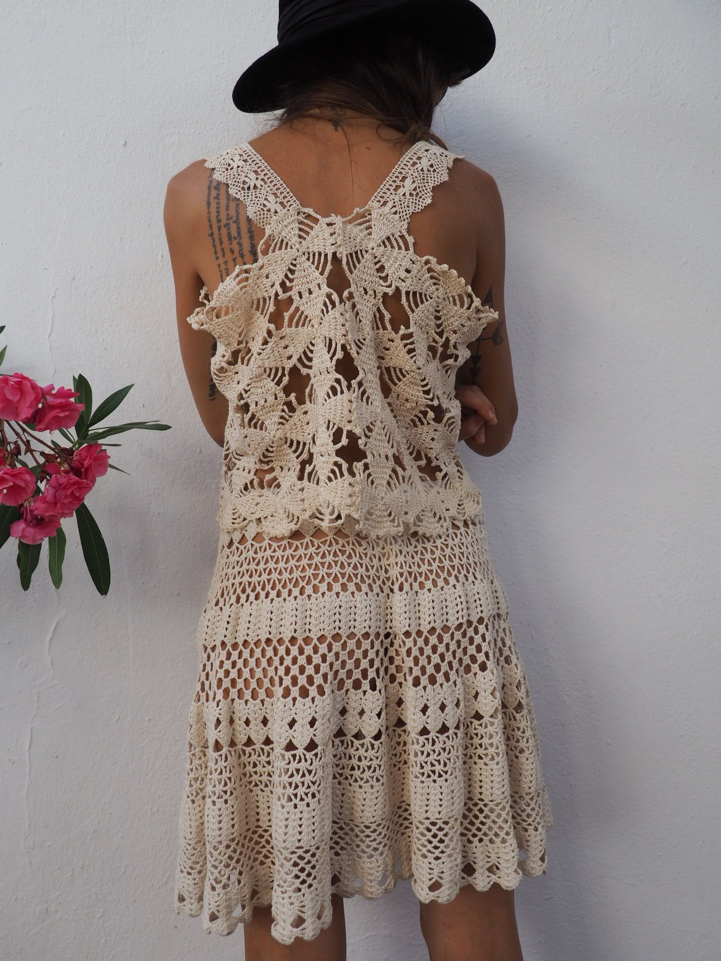 Amazing one of a kind cream vintage crochet lace top up-cycled by Vagabond Ibiza