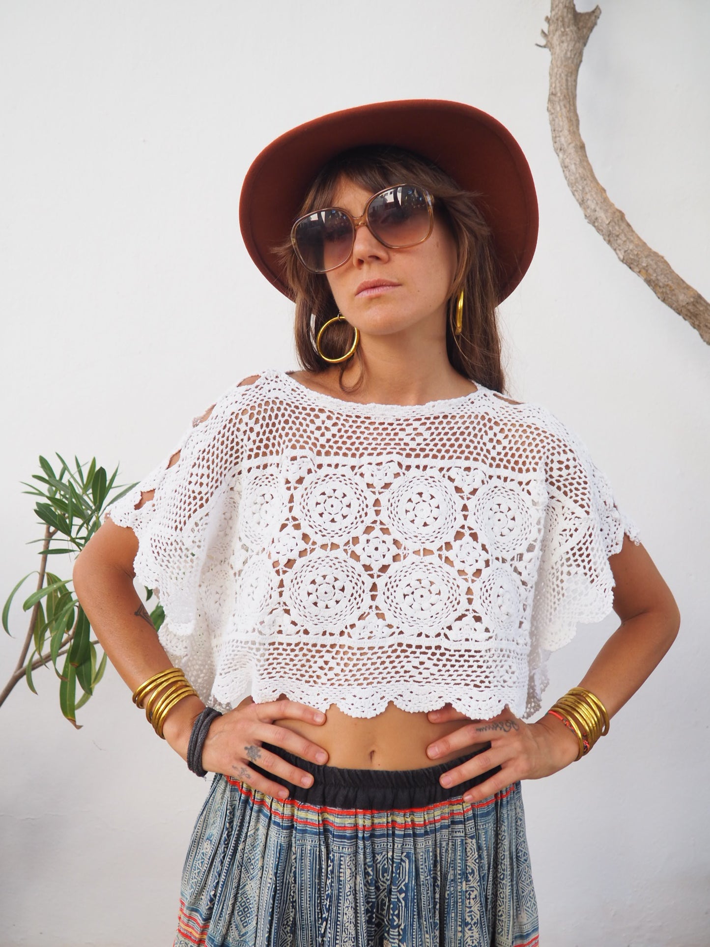 Amazing one off a kind white vintage crochet lace top up-cycled by Vagabond Ibiza