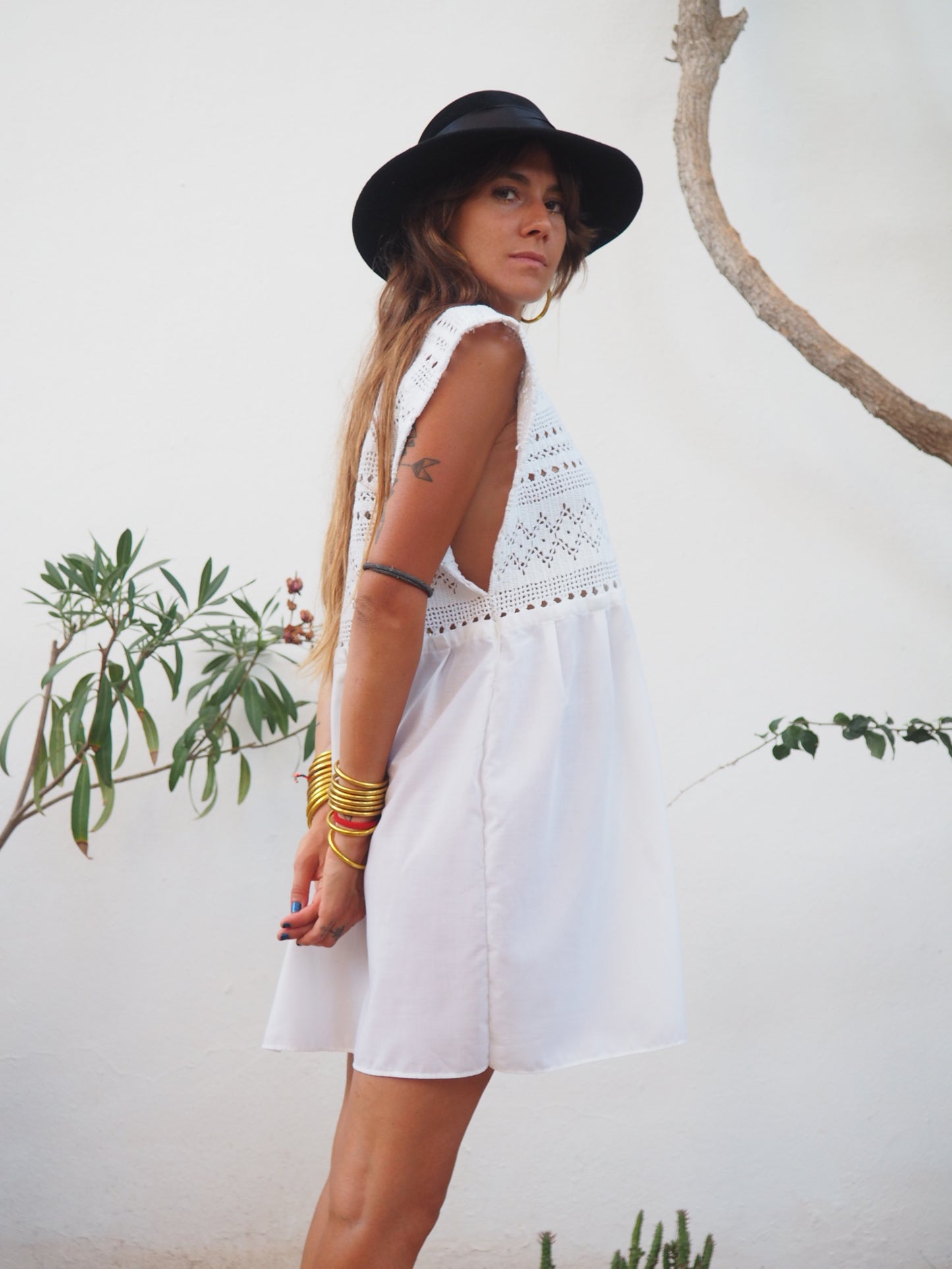 Amazing one off a kind white vintage crochet dress up-cycled by Vagabond Ibiza