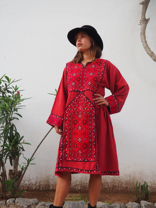Vintage 1970’s Pakistán hand embroidered Kaftan dress