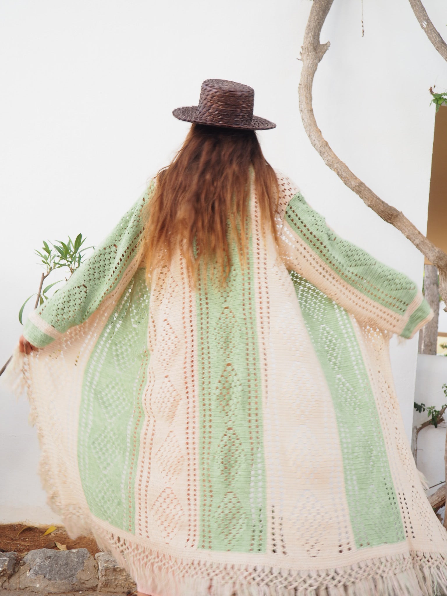 colourful waistcoat, Vintage Crochet Jacket, up cycled jacket , handmade jacket, striped jacket , vintage jacket, 1970s jacket , long waistcoat, slow fashion , sustainable fashion, vintage shop, ibiza vintage shop, ibiza style, bohemian jacket, boho jacket, colourful jacket, festival jacket, hippie style, 70s clothing, original vintage, recycled fashion brand, sustainable fashion brand, slow fashion brand, rainbow fashion, knitted jacket, woven jacket, winter jacket, crochet jumper, vintage fashion, 